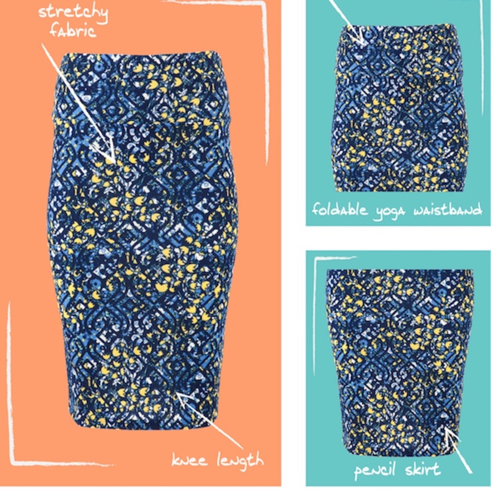 BNWT💙SOFT Blue pencil skirt stretchy yoga waist - Picture 7 of 8